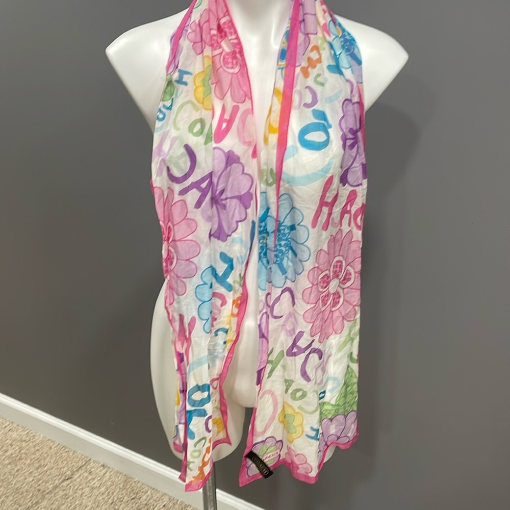 Coach oblong floral scarf